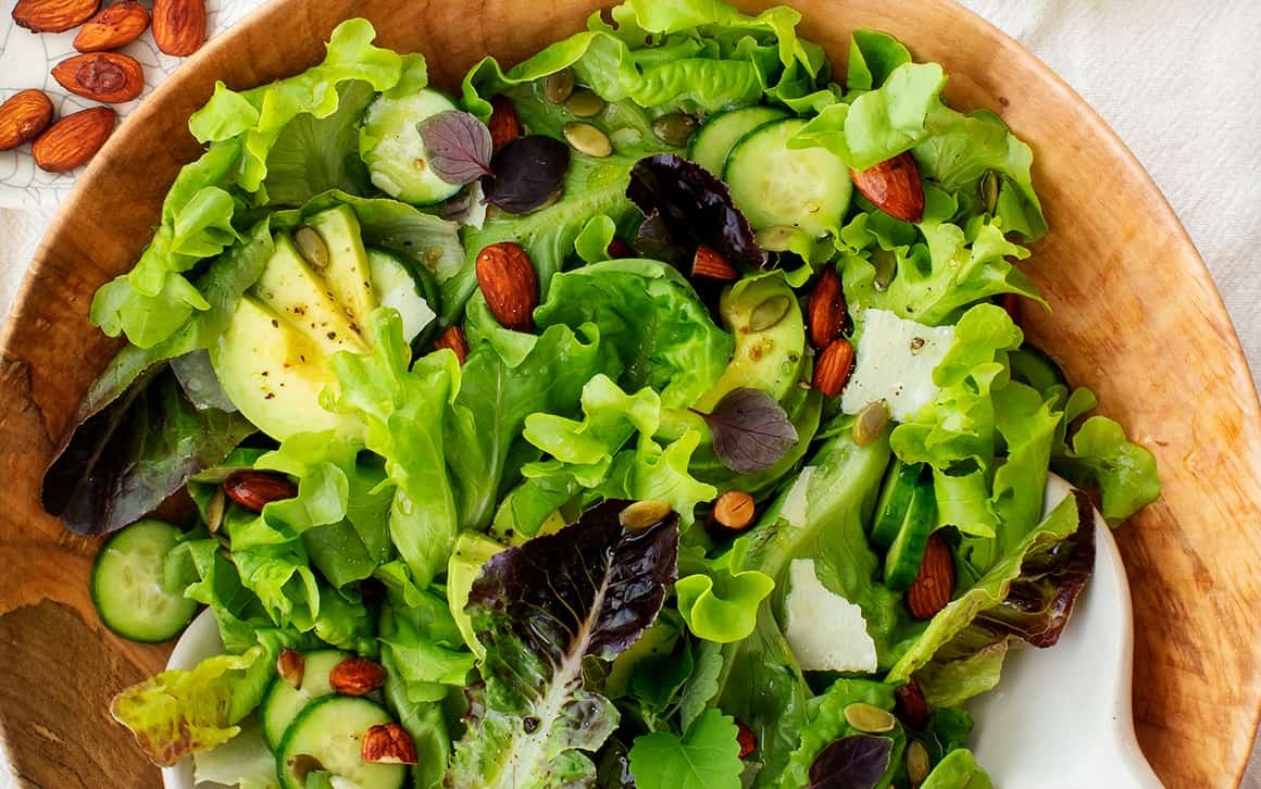 Caesar Salad with Avocado Pieces